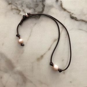 Pearl Leather Necklace